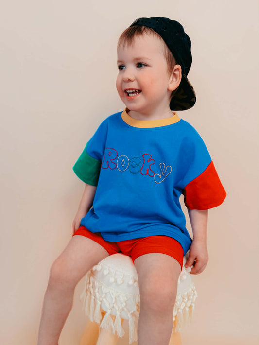 90’s Colorblock Tee/Shorts Set