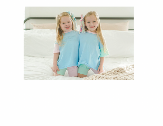 Pastel Colorblock Tee/Shorts Set